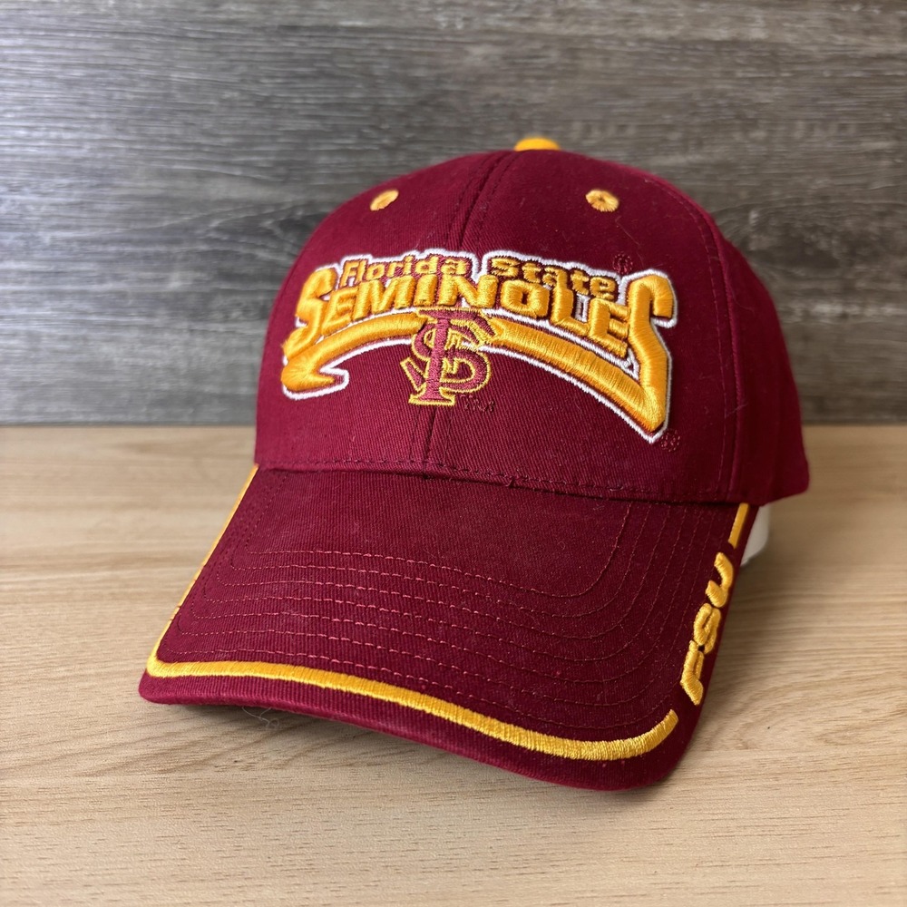 Florida State Seminoles Hat Cap Strap Back Mens Garnet Gold NCAA Football FSU